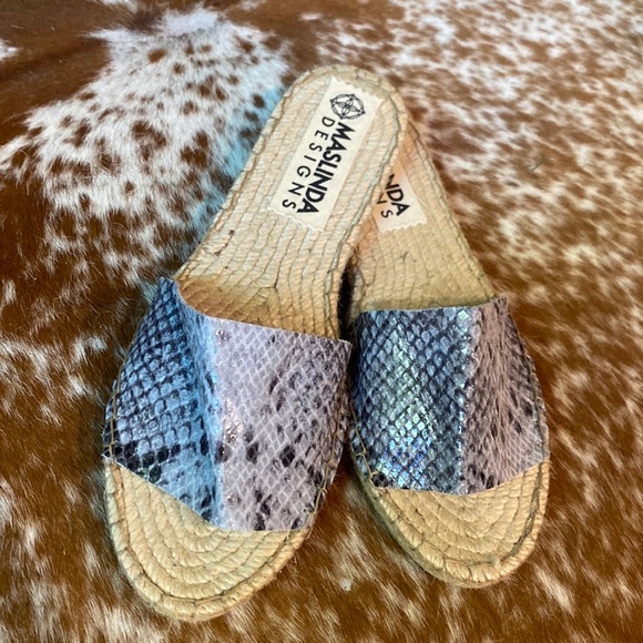 Maslinda Desing Shoes Maslinda Designs Leather Snake Print